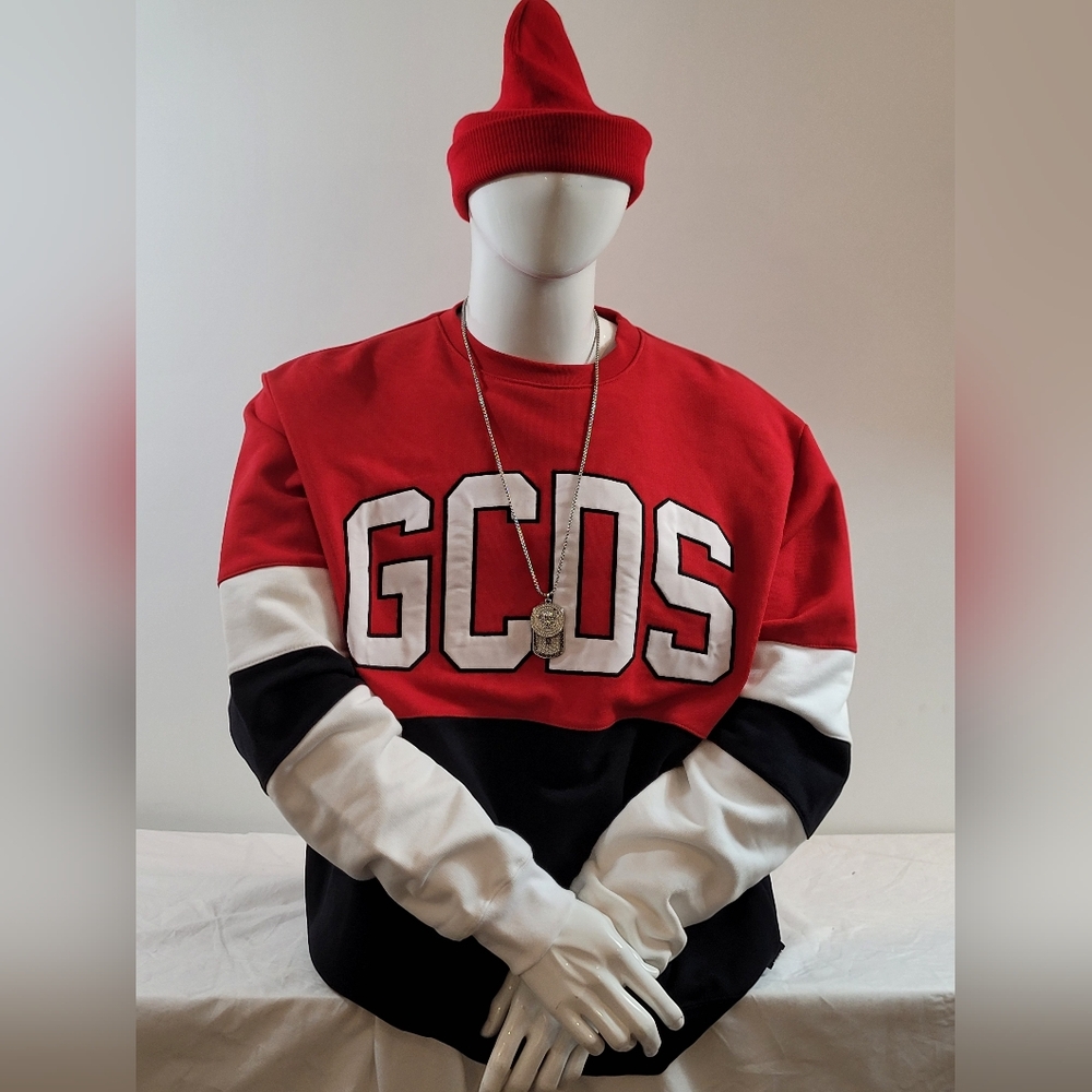 Red and Black Men's Sweater GCDS